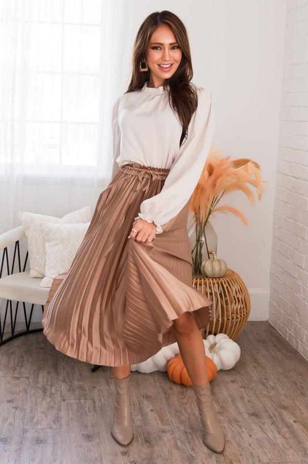 Delicate Does It Modest Pleated Skirt