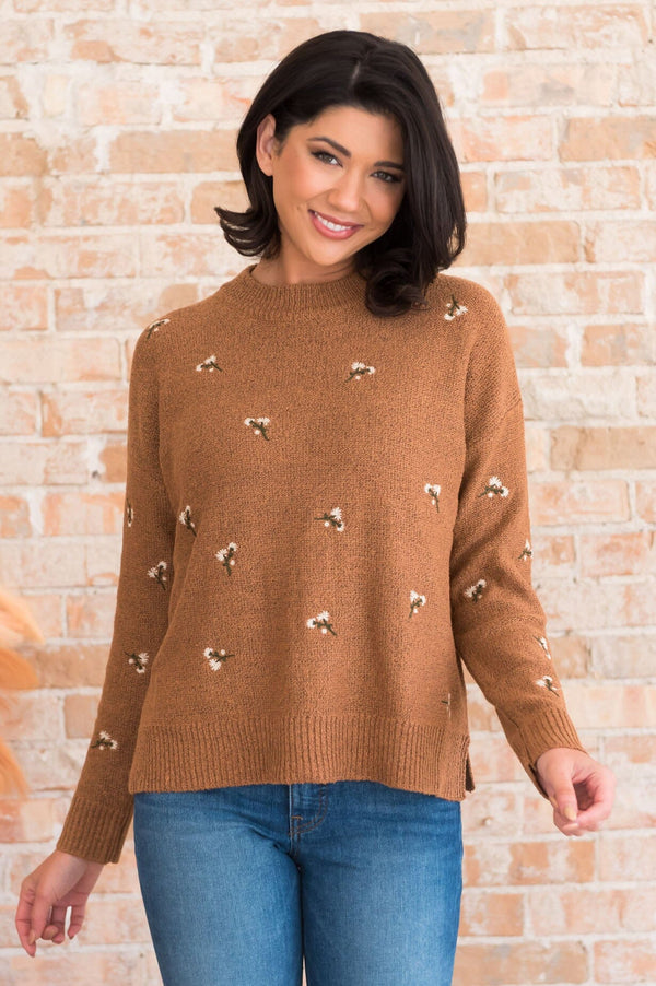 Alice store + Olivia Gleeson Metal Ball Sweater in Tan Gold