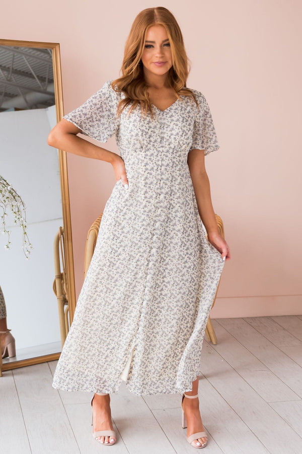 The Rhodes Modest Floral Dress