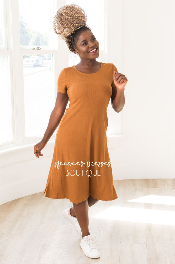 Rust sales swing dress