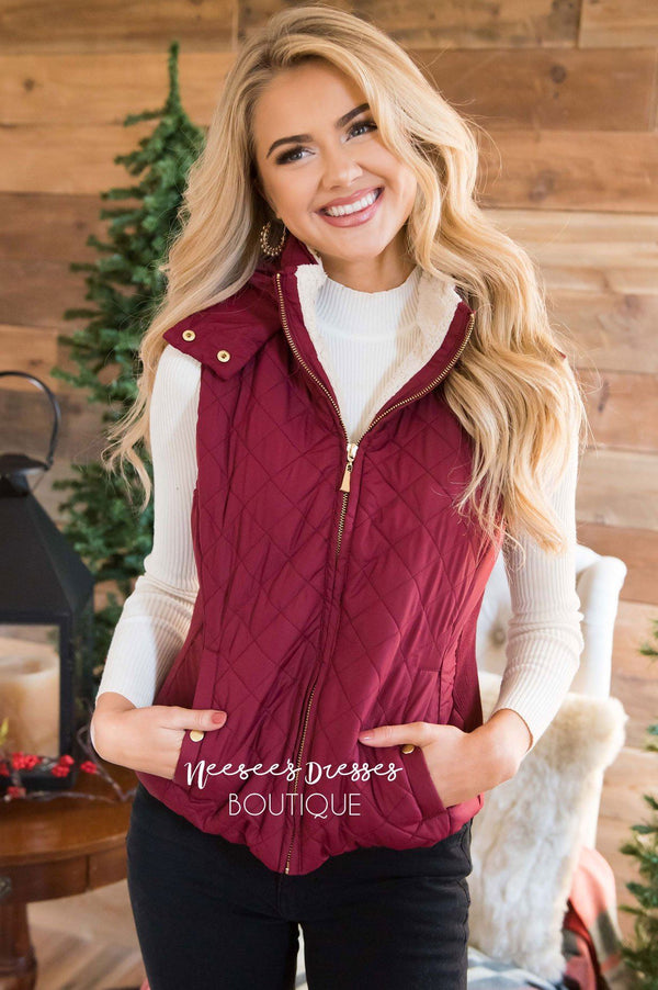 Maroon on sale quilted vest