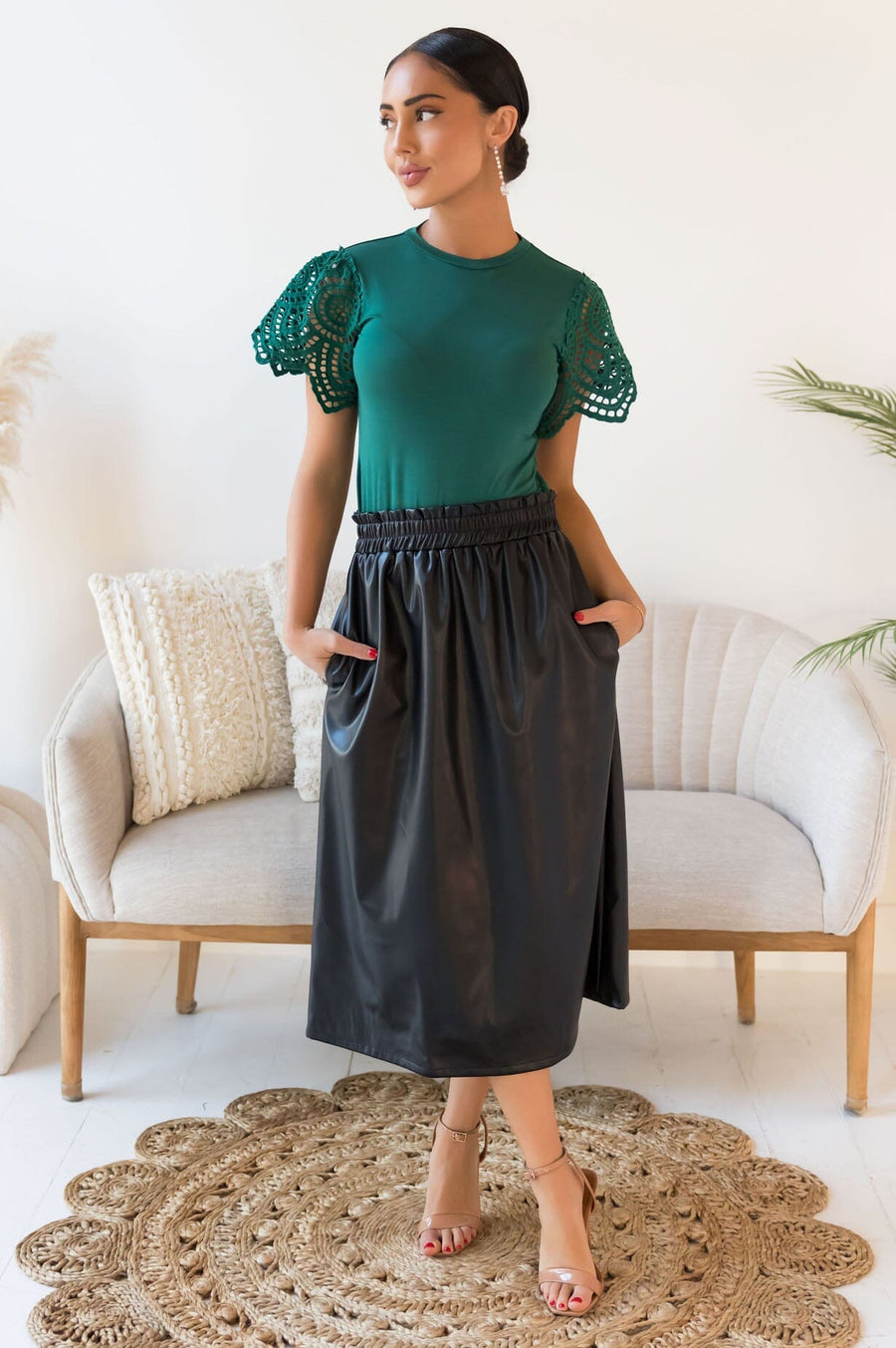 Dreams To Follow Faux Leather Skirt