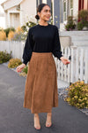 Rich In Love Corduroy Skirt Modest Dresses vendor-unknown