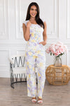 The Luminere Floral Overalls Modest Dresses vendor-unknown