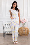 The Luminere Floral Overalls Modest Dresses vendor-unknown