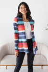 Time To Travel Striped Cardigan Tops vendor-unknown