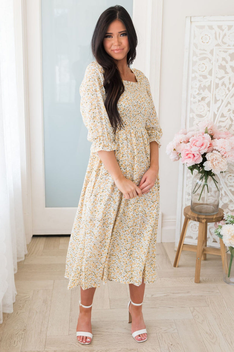 The Railynn Modest Floral Dress - NeeSee's Dresses