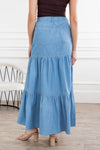 The Fiesta Denim Tiered Skirt Modest Dresses vendor-unknown