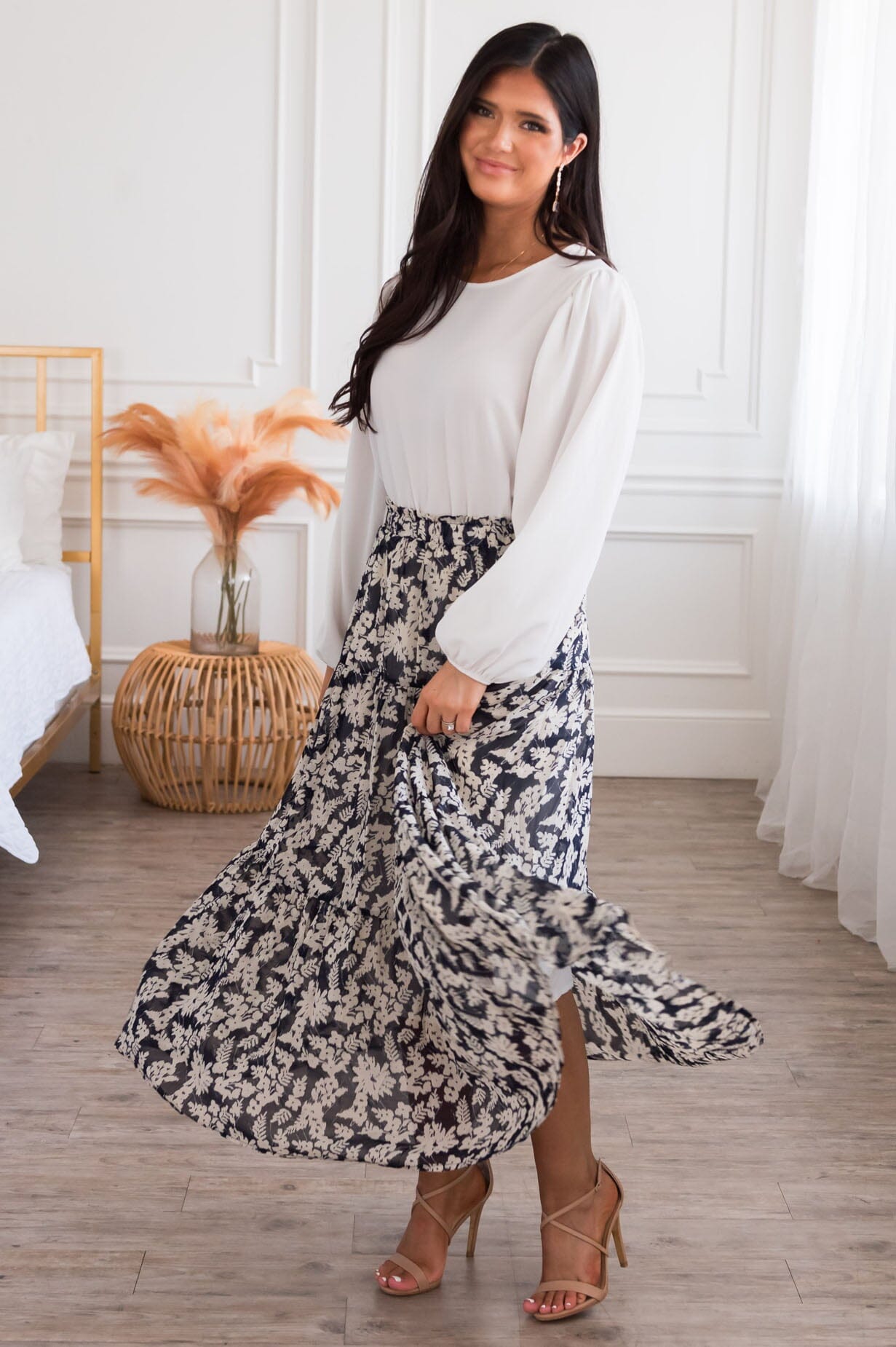 Tiered skirt clearance outfit