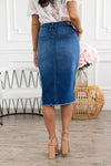 Favorite Tie Waist Denim Skirt Modest Dresses vendor-unknown