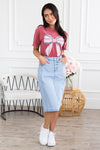 Baseball Ready Denim Skirt Modest Dresses vendor-unknown