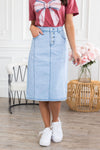 Baseball Ready Denim Skirt Modest Dresses vendor-unknown