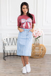 Baseball Ready Denim Skirt Modest Dresses vendor-unknown