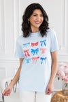 Patriotic Bows Graphic Tee Modest Dresses vendor-unknown