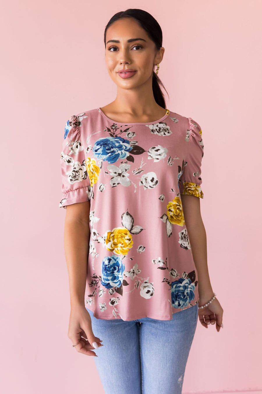 Darling Smile Ruche Sleeve Top