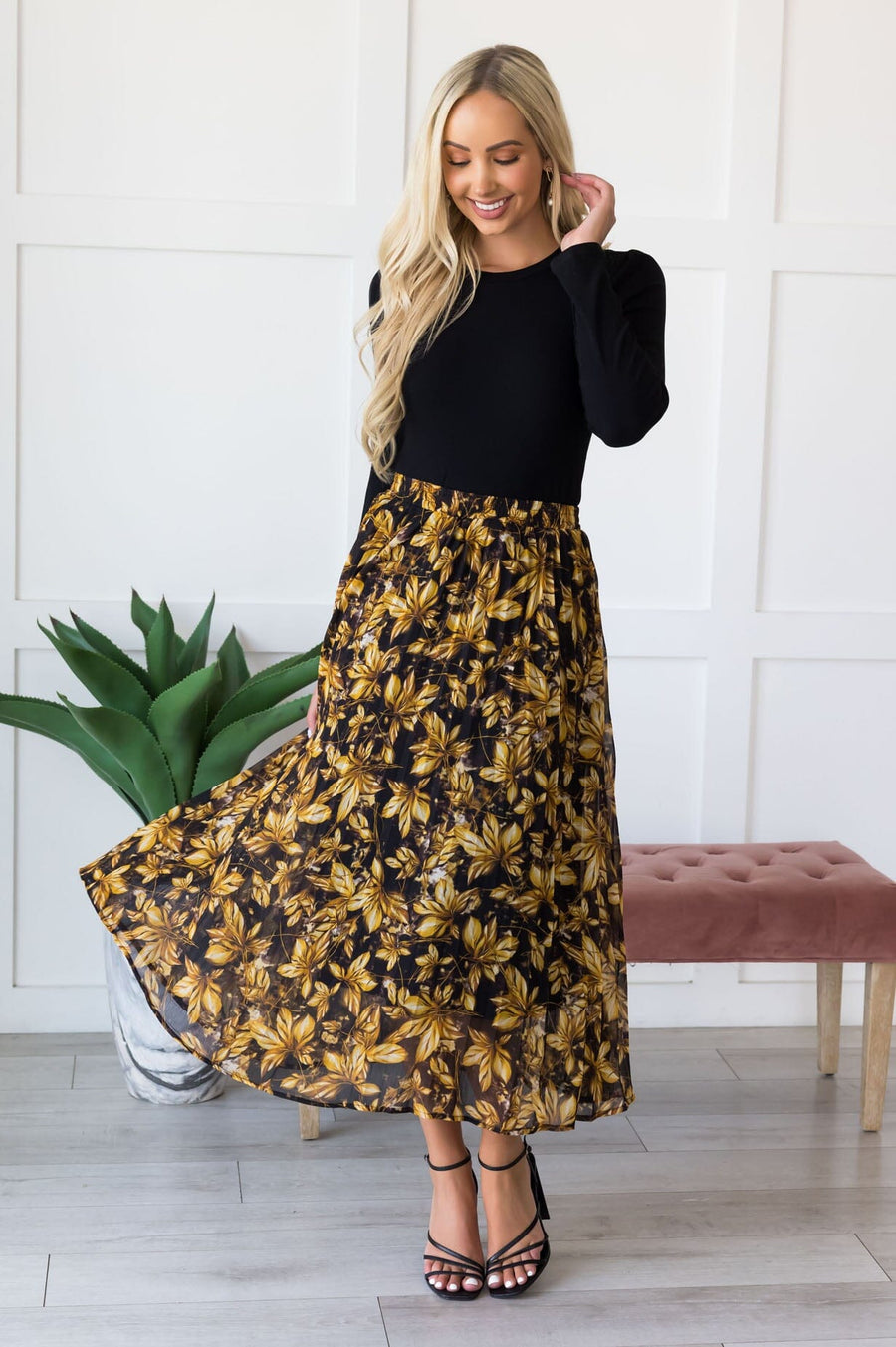 Style & Grace Pleated Skirt Modest Dresses vendor-unknown 