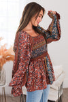 A Lot Of Love Modest Peplum Blouse Tops vendor-unknown