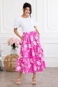 Flower Fields Maxi Skirt Modest Dresses vendor-unknown 