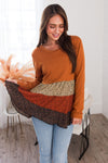 Full Of Excitement Modest Color Block Top Tops vendor-unknown