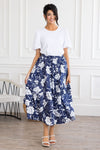 Flower Fields Maxi Skirt Modest Dresses vendor-unknown