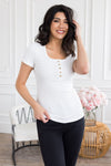 Sunday Stroll Ribbed Henley Tops vendor-unknown 