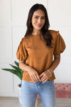 Joyous Puff Sleeve Blouse Tops vendor-unknown 