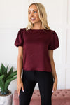 Joyous Puff Sleeve Blouse Tops vendor-unknown