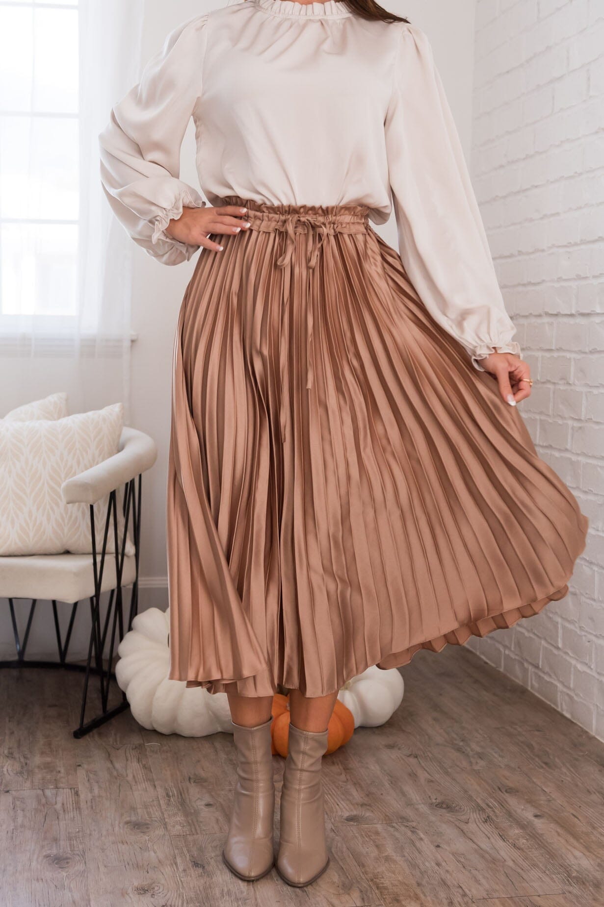 Delicate Does It Modest Pleated Skirt