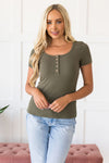 Sunday Stroll Ribbed Henley Tops vendor-unknown 