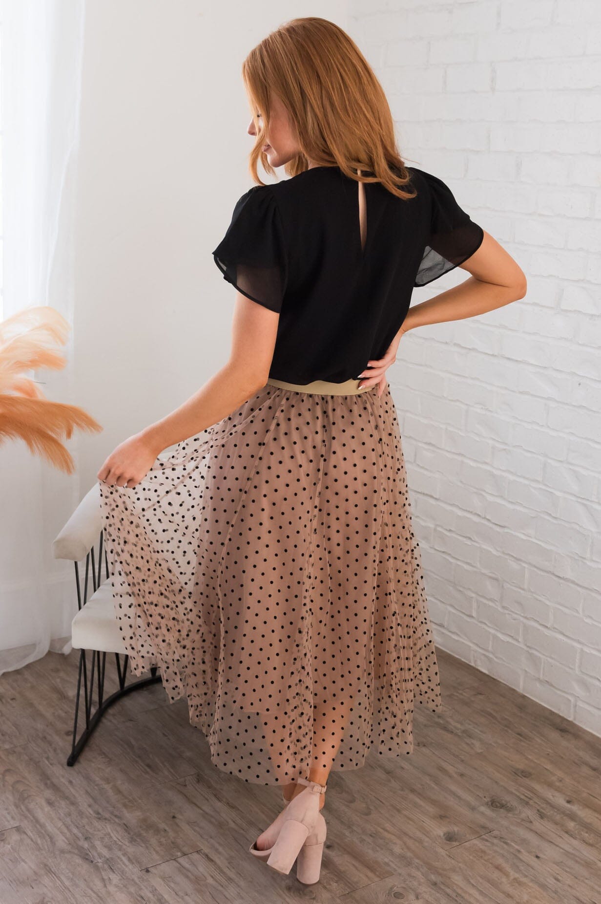 Ivory polka clearance dot tulle skirt