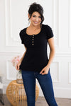 Sunday Stroll Ribbed Henley Tops vendor-unknown 