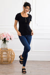 Sunday Stroll Ribbed Henley Tops vendor-unknown