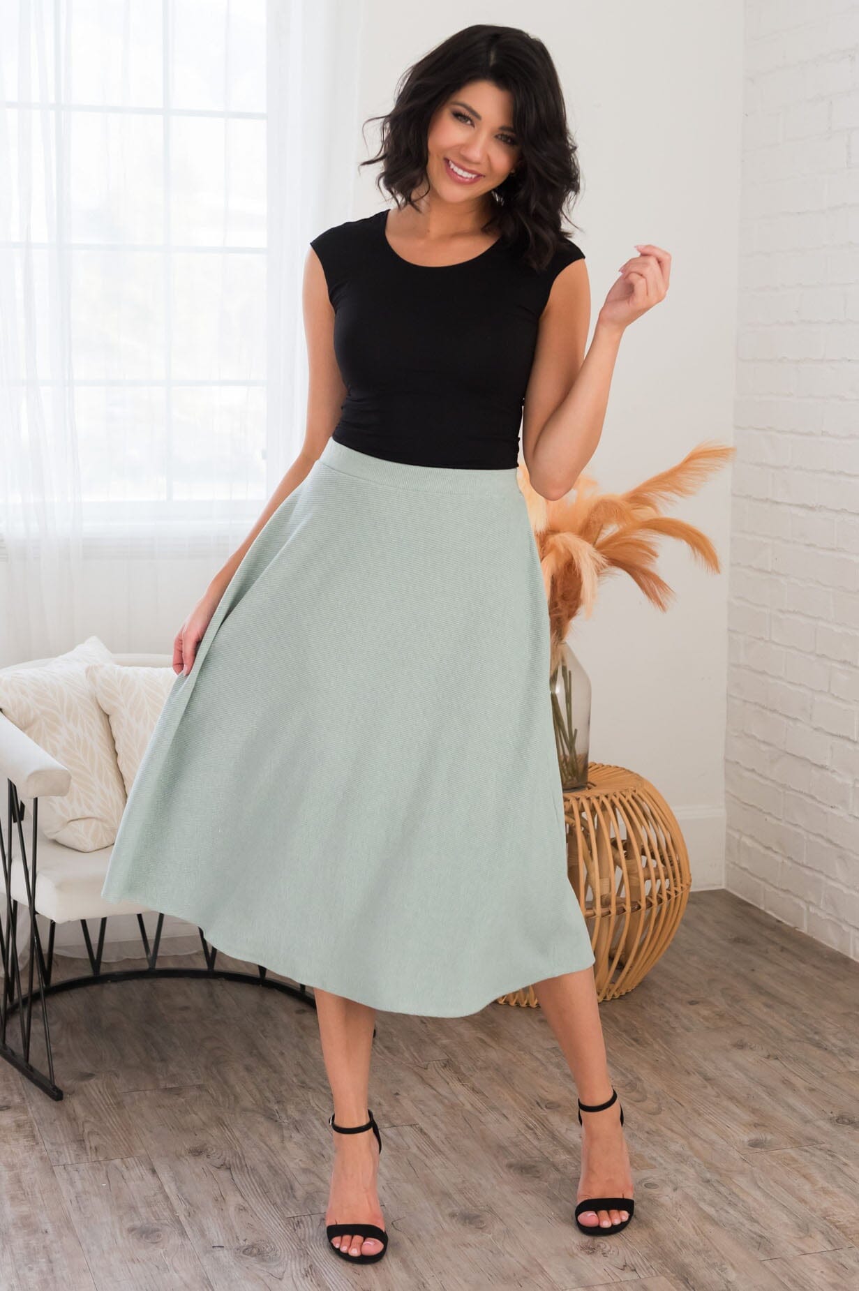 Tea length circle outlet skirt