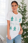 Merry Christmas Trees Modest Graphic Tee Modest Dresses vendor-unknown