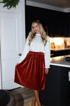 Rich & Velvety Pleated Midi Skirt