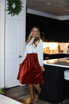 Rich & Velvety Pleated Midi Skirt