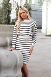 All Is Right Striped Sweater Skirt Tops vendor-unknown