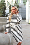 All Is Right Striped Sweater Skirt Tops vendor-unknown