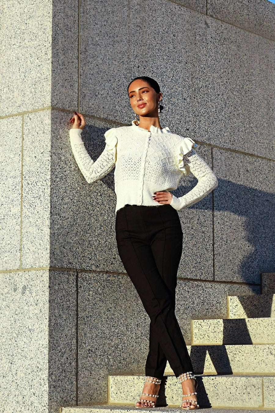 Here For The Frills Crochet Cardigan