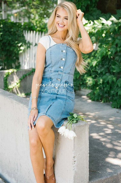 Denim overall skirt cheap clearance online