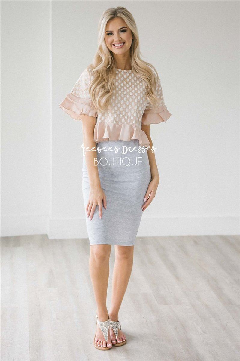 Champagne Lace Set with Skirt