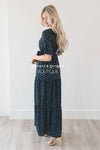 Polka Dot Flutter Sleeve Tiered Maxi Dress Modest Dresses vendor-unknown