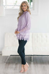 Lavender Full Of Lace Blouse Tops vendor-unknown