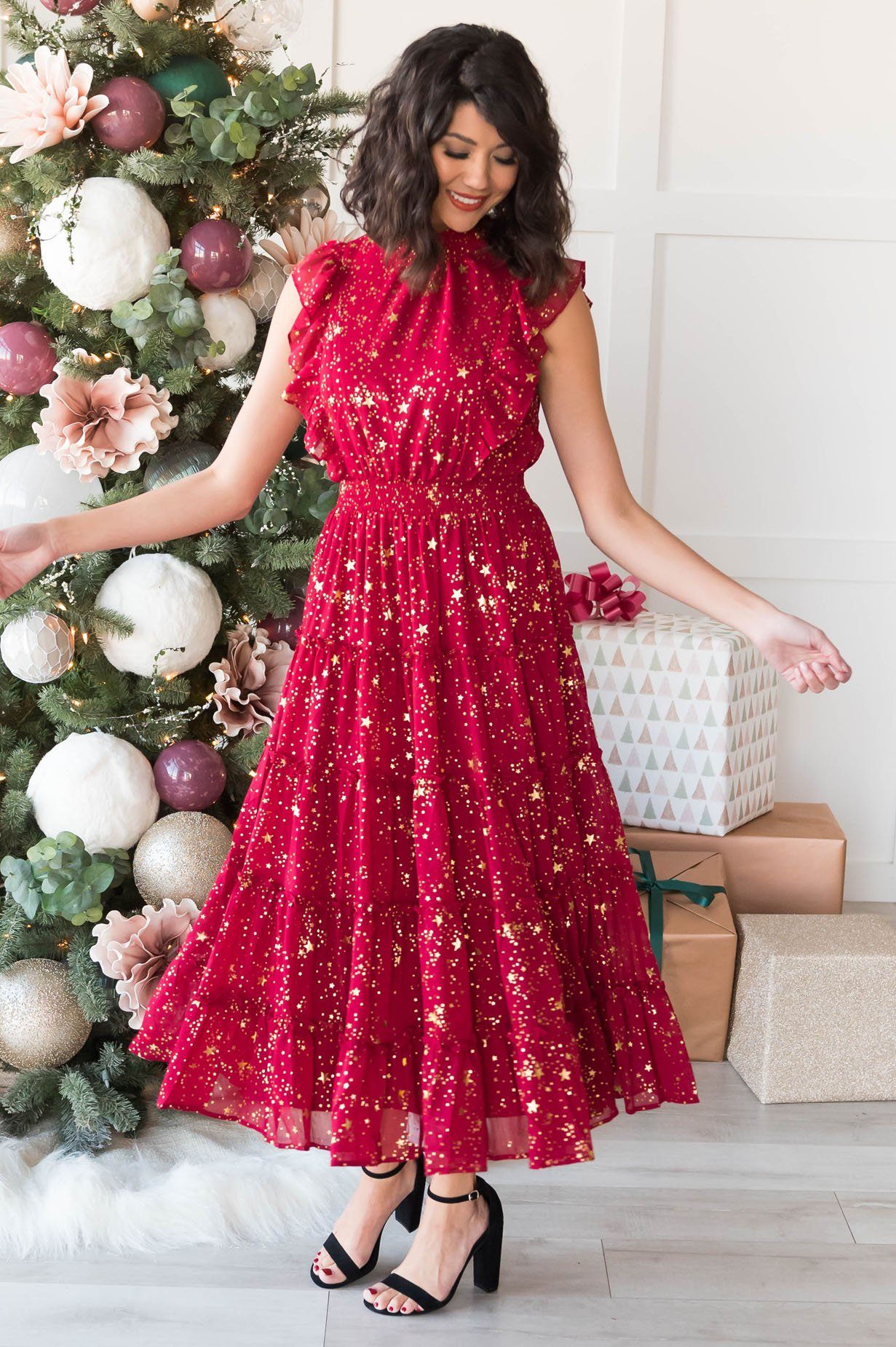 The Star Modest Holiday Dance Dress - NeeSee's Dresses