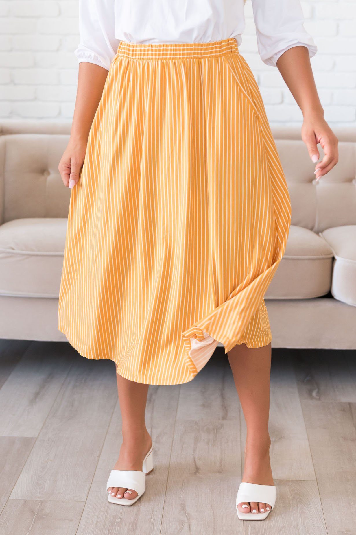 Striped skirt shop casual