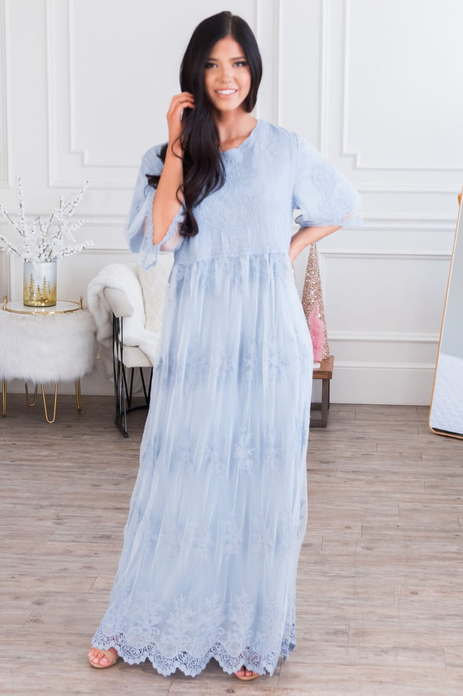 The Gracie Boho Lace Maxi Dress Modest Dresses vendor-unknown 