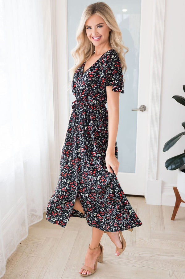 The Mirellah Modest Floral Dress - NeeSee's Dresses