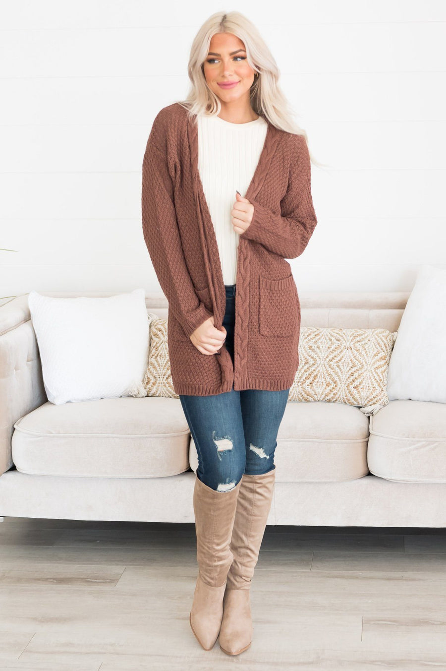 Warm & Cozy Modest Pocket Cardigan Modest Dresses vendor-unknown 