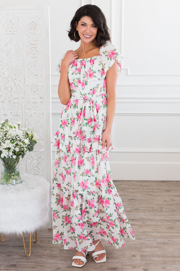 The Kelli Jane Modest Floral Dress