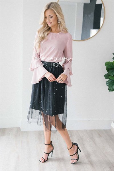 Tulle skirt hotsell with pearls